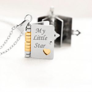 My Little Star Book Necklace-A Letter to My Daughter in a Locket