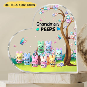 Grandma's Marshmallow - Personalized Heart Shaped Acrylic Plaque