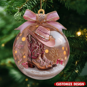 Personalized Cowgirl Boots Ornament - Gift For Cowgirl