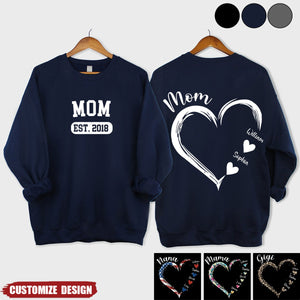 Personalized Mom Grandma Heart Sweatshirt