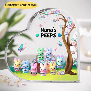 Grandma's Marshmallow - Personalized Heart Shaped Acrylic Plaque