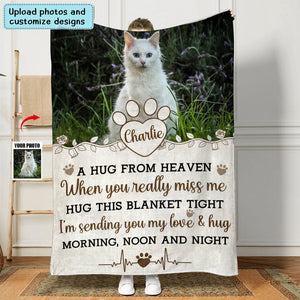 Hug From Heaven - New Version - Personalized Photo Blanket