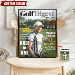 Golf Digest Magazine Personalized Canvas, Custom Golfer Magazines Photo, Unique Gift For Golfer, Golf Digest Gift