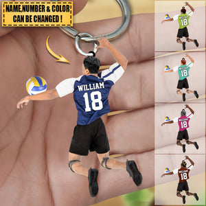 Personalized Man/Boy/Male Volleyball Acrylic Keychain, Gift For Volleyball Players