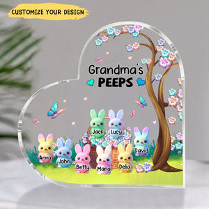 Grandma's Marshmallow - Personalized Heart Shaped Acrylic Plaque