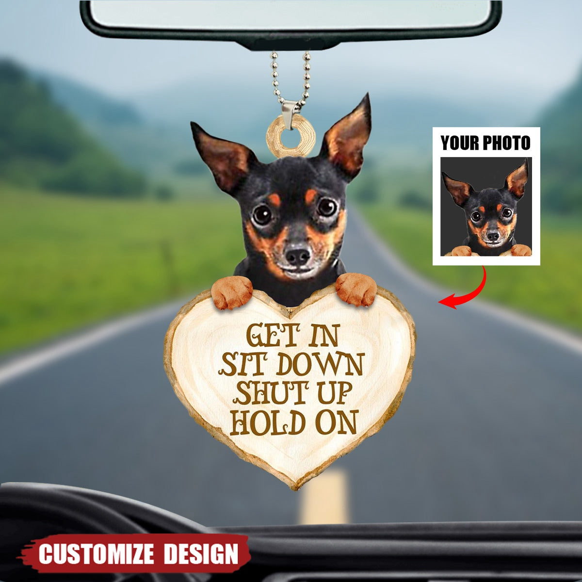 Upload Photo - Personalized Dog Car Ornament