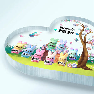 Grandma's Marshmallow - Personalized Heart Shaped Acrylic Plaque