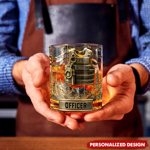 Serve And Protect - Personalized Police Officer Whiskey Glass