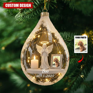Personalized Angel&Candle Memorial Christmas Ornament – Memorial Gift For Dog Cat Lovers