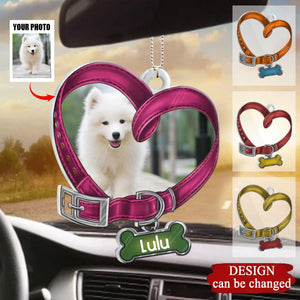 Personalized Memorial Heart Shaped Dog Collar Acrylic Ornament