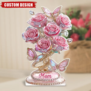 Each Rose Holds A Piece Of Your Heart - Personalized Acrylic Plaque - Mother's Day