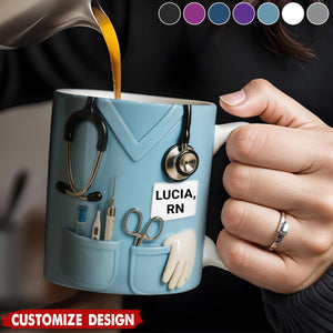 Celebrate Everyday Heroes, Stethoscope And Medical Instruments - Personalized Coffee Mug - Perfect Gift For Nurses