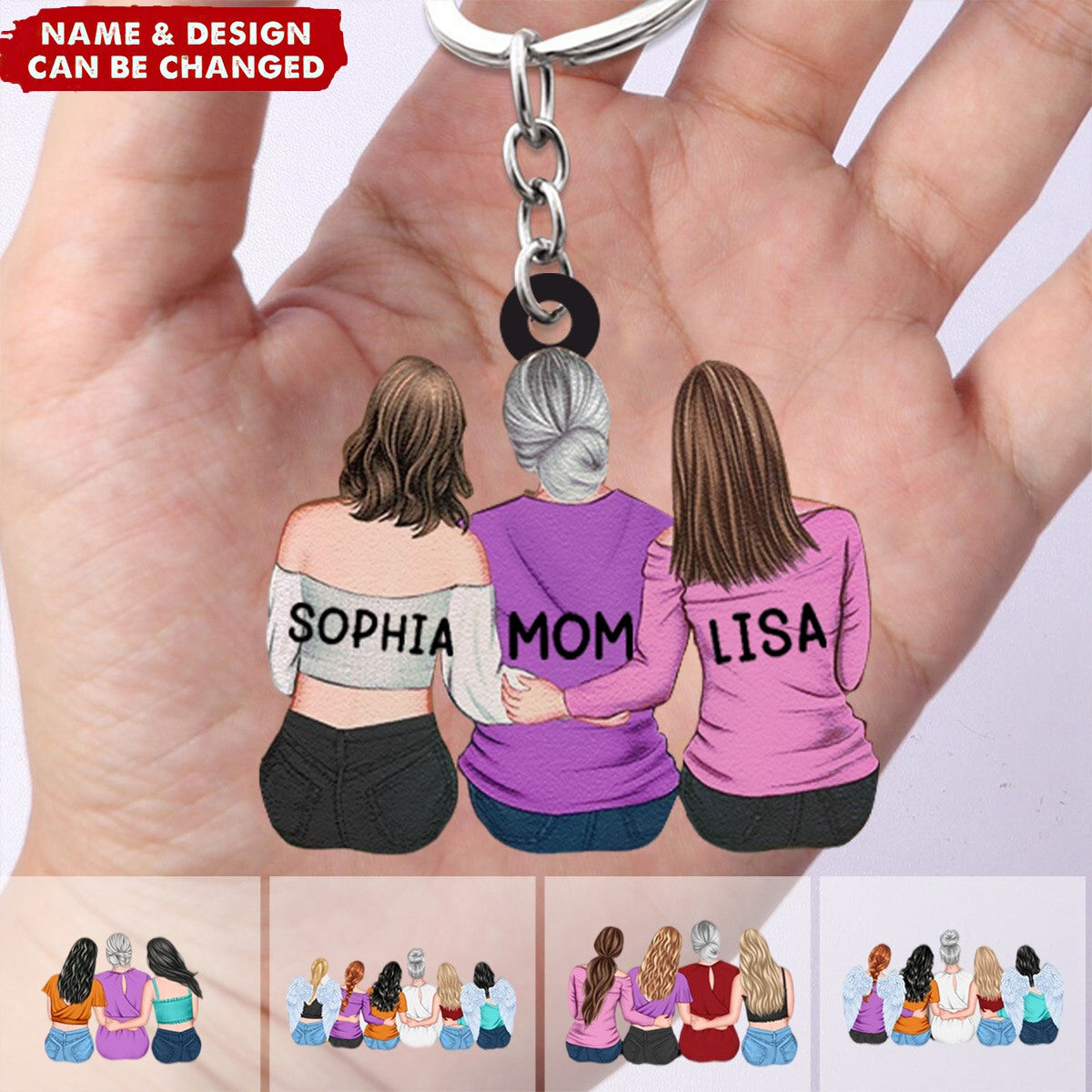Personalized Mother & Daughter Keychain