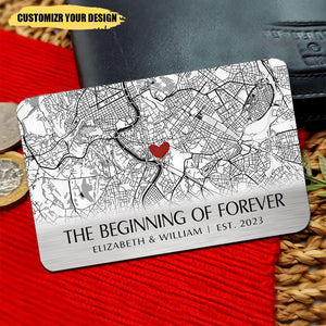 Where It All Began - Couple Personalized Aluminum Wallet Card