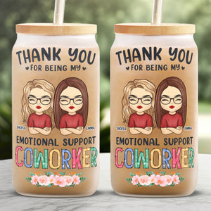 Thanks For Being My Unpaid Therapist - Personalized Glass Cup, Iced Coffee Cup - Gift For Best Friends, Sisters