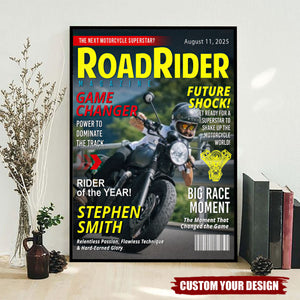 Personalized Motorcycle Magazine Cover Poster - Gift For Motorcycle Riders