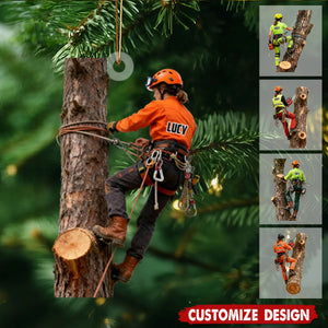 New Release - Personalized Female Arborist Christmas Ornament - Gift For Arborist