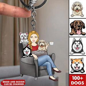 The Crazy Dog Lady Best Dog Mom Ever - Dog Lovers Gift - Personalized Acrylic Keychain