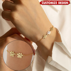 Personalized Gift For Pet Lovers Paw Bracelet - Gift For Dog,Cat Lovers