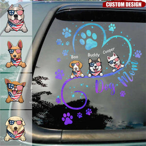 Personalized America dog mom decal -  gift for dog lovers