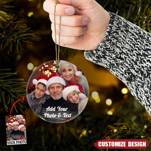 Custom Picture Christmas Ceramic Ornaments - Personalized Double-Sided Photo