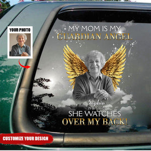My Mom Is My Guardian Angel - Personalized Memorial Mom/ Dad Sticker/Decal