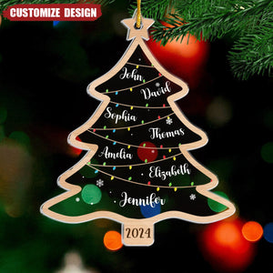 2024 New Release Wish You A Wonderful Christmas - Family Personalized Custom Ornament - Acrylic Custom Shaped - Christmas Gift For Family Members