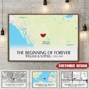 Where It All Began - Personalized Horizontal Poster - Gift For Couple