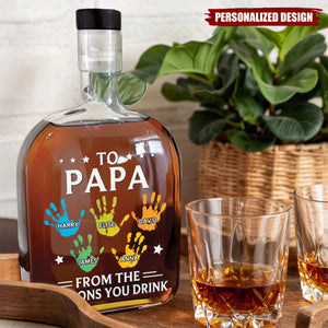 To My First And Forever Hero-Personalized Whiskey Bottle-Gift For Dad,Grandpa