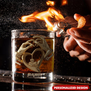Anniversary Gift For Him/ Her - Personalized Couple Whiskey Glass