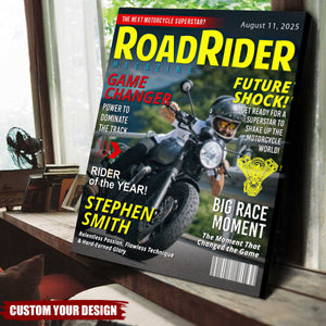 Personalized Motorcycle Magazine Cover Poster - Gift For Motorcycle Riders