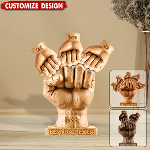 Best Dad Ever - Personalized Father Shaped Acrylic Plaque