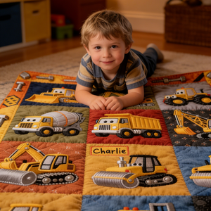 Construction Machines - Personalized Kid Blanket