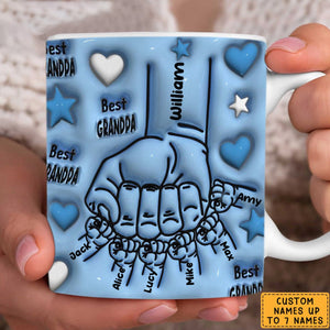 Best Dad/Grandpa - Personalized 3D Inflated Effect Mug - Gift For Cat Dad/Grandpa