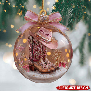 Personalized Cowgirl Boots Ornament - Gift For Cowgirl