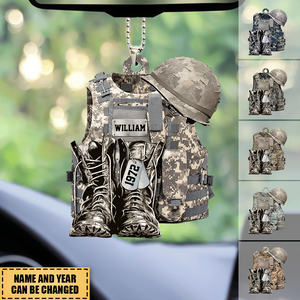 Personalized Camo Custom Name Christmas / Car Acrylic Ornament