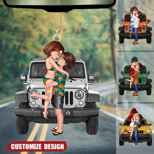New Release - Personalized Off-Road Car Couple Kiss Car Ornament