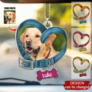 Personalized Memorial Heart Shaped Dog Collar Acrylic Ornament