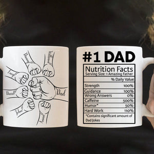 Dad Nutrition Facts Hand Bump - Personalized Mug For Father