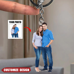 Personalized Couple Upload Photo Acrylic Keychain
