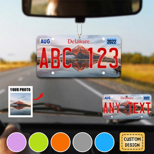 License Plate For Any State Personalized Photo Car Ornament