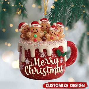 Merry Christmas - Personalized Family Gingerbread Ornament