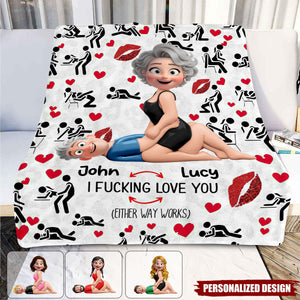 I Love You-Personalized Couple Blanket