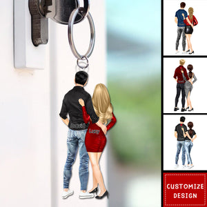 Personalized Acrylic Couple Keychain Gift For Wife,Husband