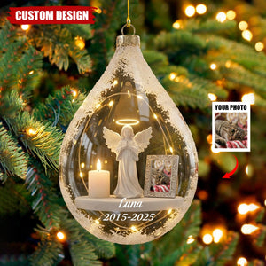 Personalized Angel&Candle Memorial Christmas Ornament – Memorial Gift For Dog Cat Lovers