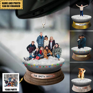 Personalized Family/Sisters/Friends/Pets In Christmas Snowball Acrylic Ornament-Upload Photo
