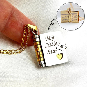 My Little Star Book Necklace-A Letter to My Daughter in a Locket