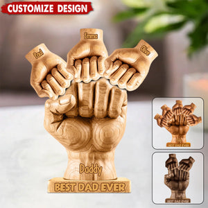 Best Dad Ever - Personalized Father Shaped Acrylic Plaque