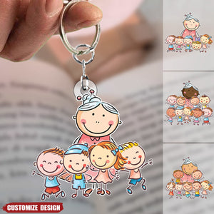 Gift For Grandma-Personalized Acrylic Keychain