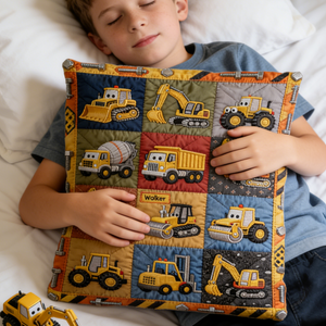 Construction Machines - Personalized Kid Pillow